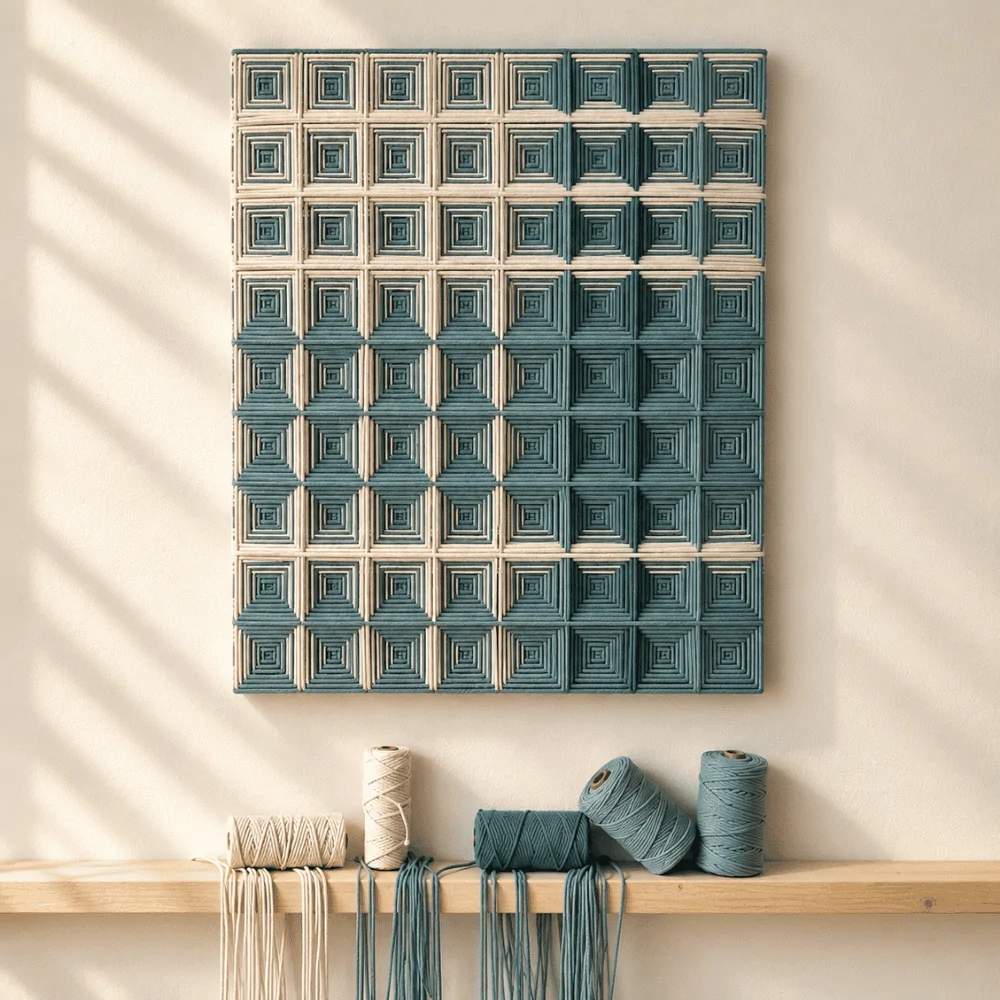 Geometric Square Macrame Wall Art - Wynn