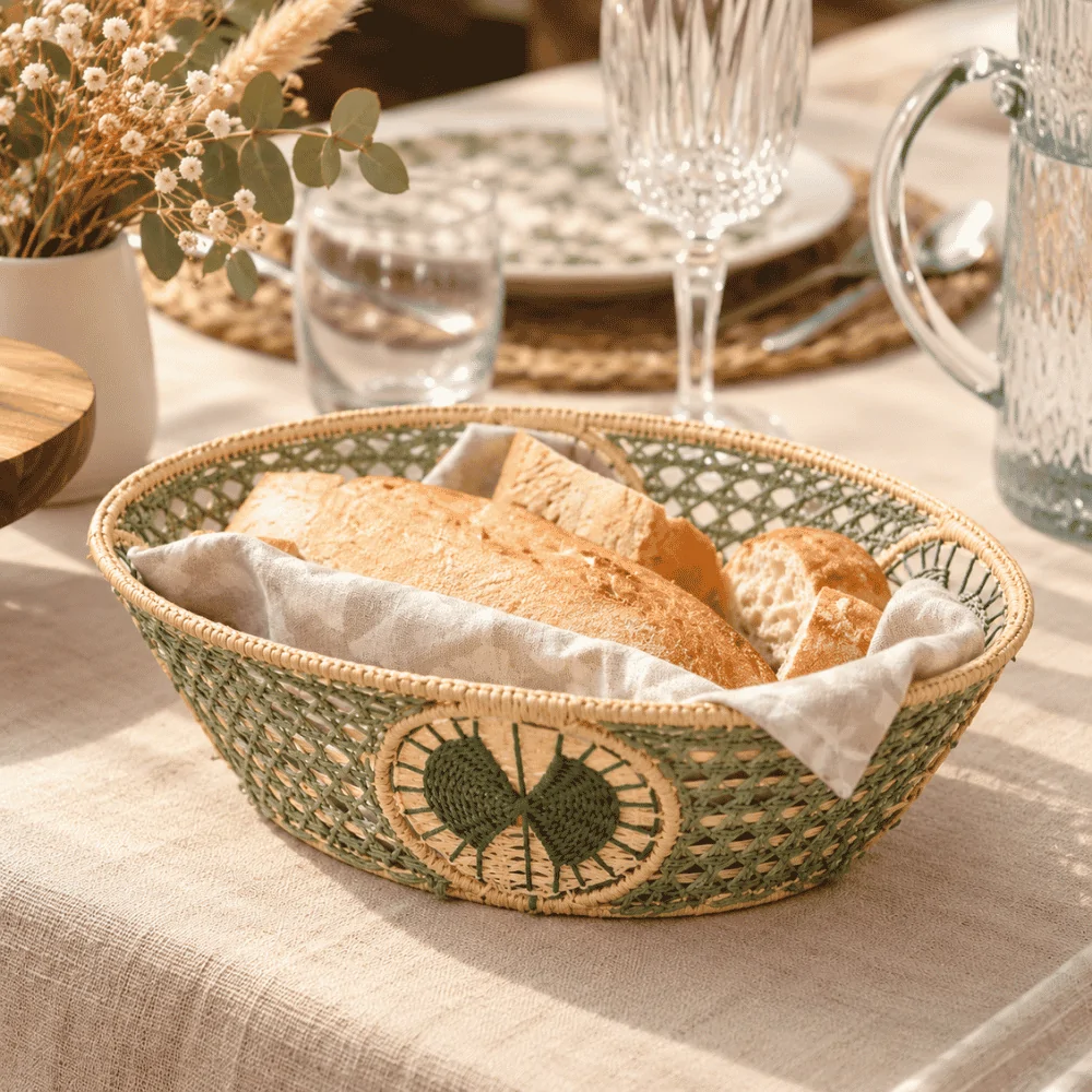 Oval Leaf Medallion Paper Yarn Baskets - Botan