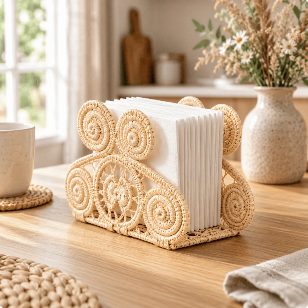 Upright Spiral Paper Yarn Napkin Holder - Nora