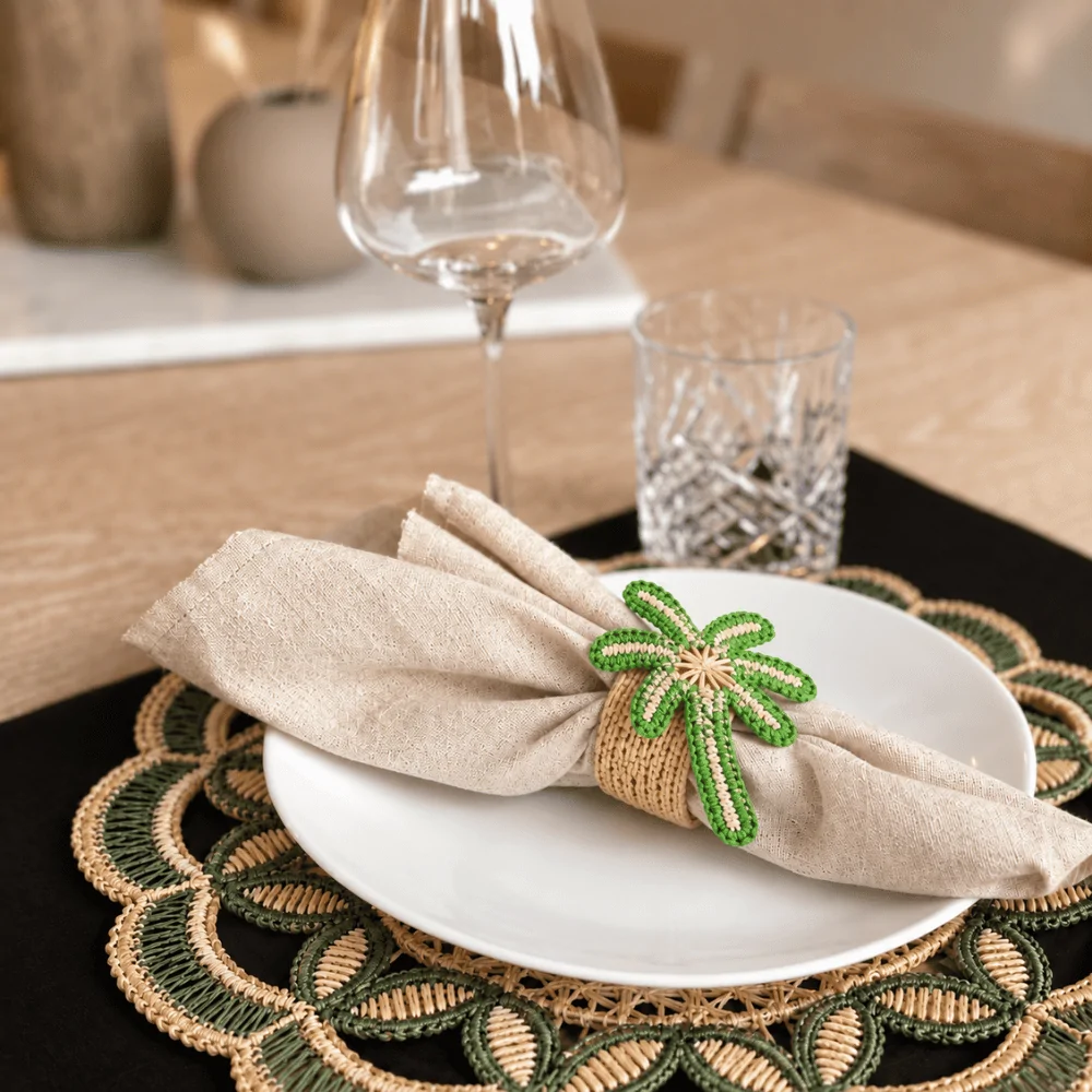 Spider Flower Paper Yarn Napkin Ring - Raya