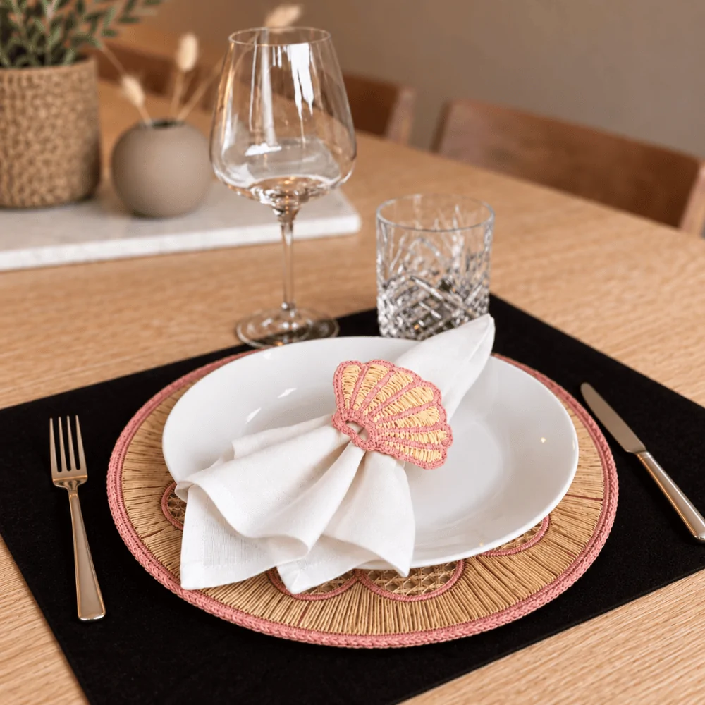 Scallop Shell Paper Yarn Napkin Ring - Riva