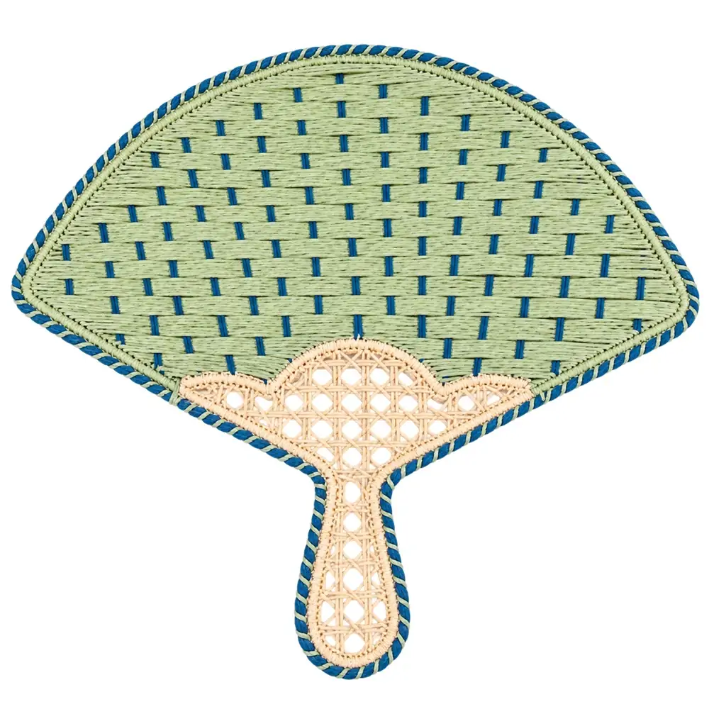 Fan-Shaped Paper Yarn Placemat - Pavo