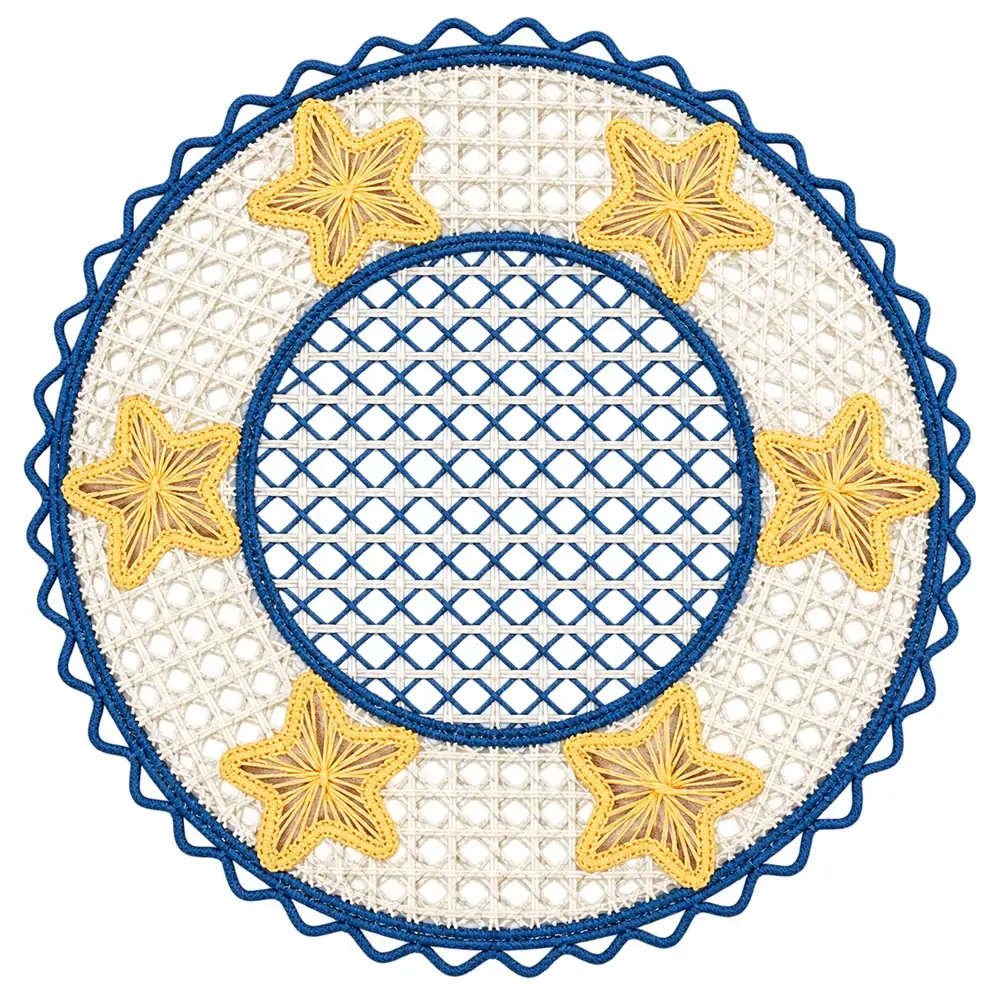 Round Star Paper Yarn Placemat - Polaris